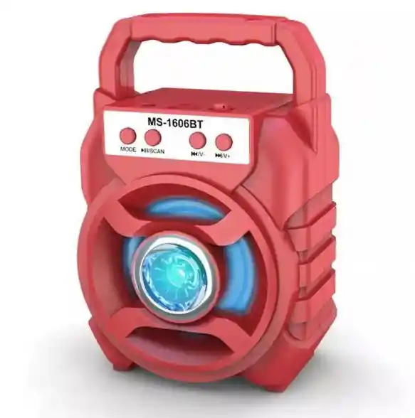 Parlante Ms-1606bt Rojo: Conectividad Bluetooth De Alta Calidad