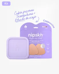 Nipskin Kit Cubre Pezón Triangulo, Color Cappuccino + Estuche