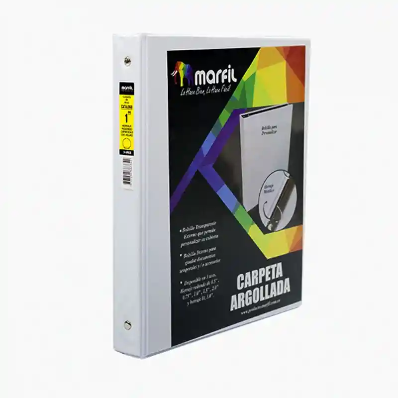 Pasta Catalogo 1.0 Pulgada Blanco 3 Aros Marfil