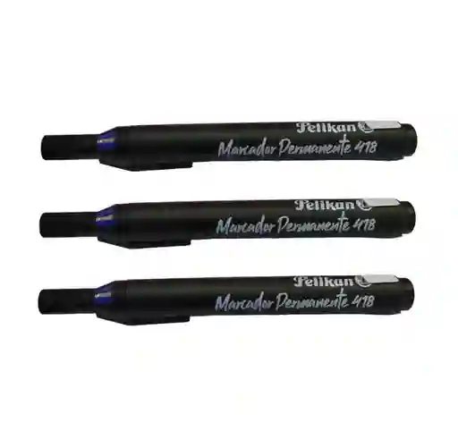 Marcador Pelikan Permanente 418 Negro X3 Unidades