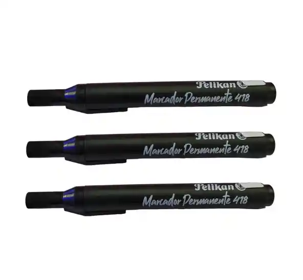Marcador Pelikan Permanente 418 Negro X3 Unidades