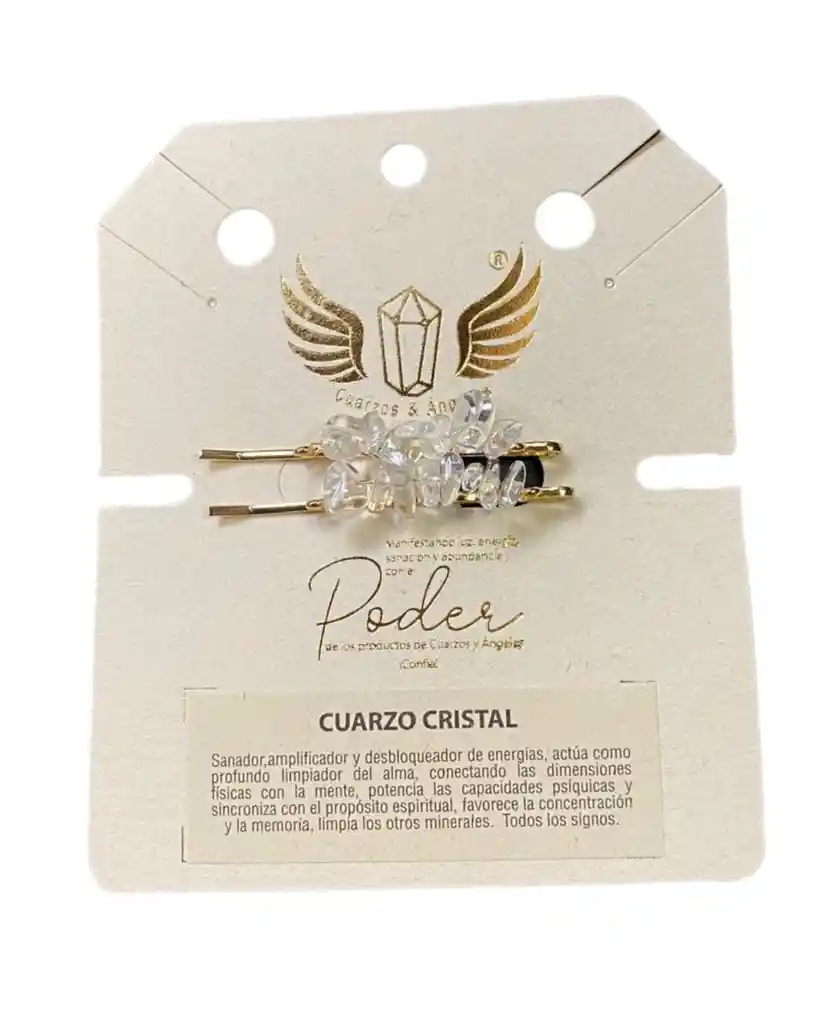 Hebilla Para El Cabello Con Cuarzo Cristal
