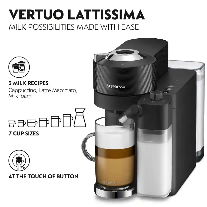 Cafetera Vertuo Lattissima Negra