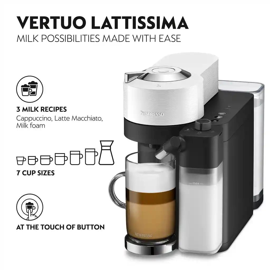 Cafetera Vertuo Lattissima Blanca