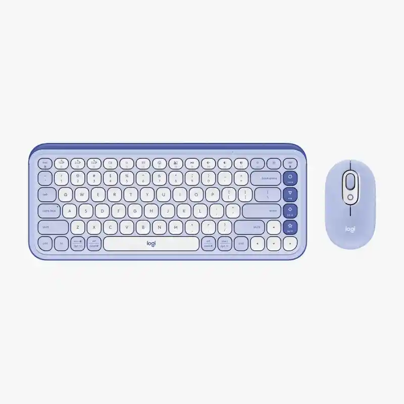 Logitech Combo Pop Icon Multi-device - Bluetooth Lila Y Blanco