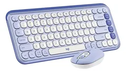 Logitech Combo Pop Icon Multi-device - Bluetooth Lila Y Blanco