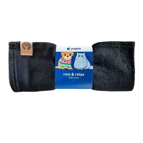 Manta Simple Flee Para Mascotas Negro Puppis