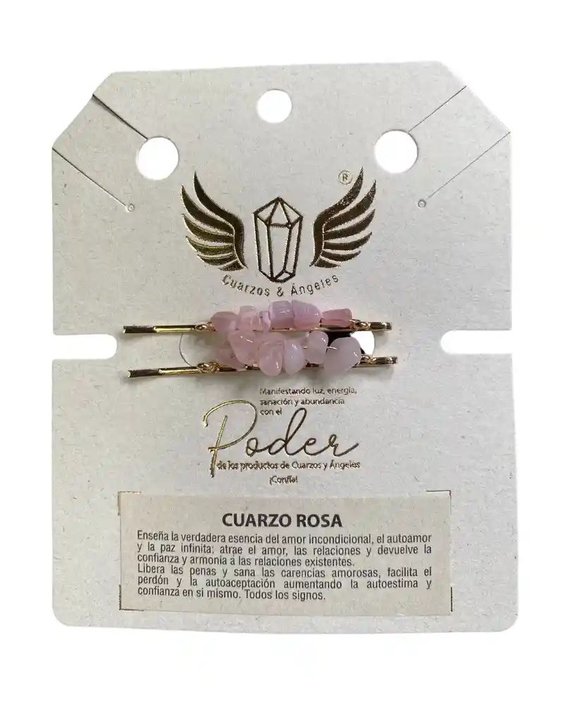 Pinza Cabello Cuarzo Rosa