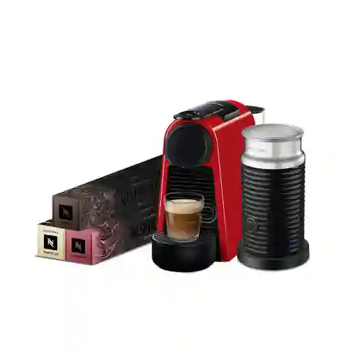 Cafetera Essenza Mini Roja Con Espumador De Leche