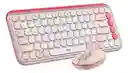 Logitech Combo Pop Icon Multi-device - Bluetooth Rosado Y Blanco