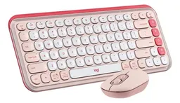 Logitech Combo Pop Icon Multi-device - Bluetooth Rosado Y Blanco