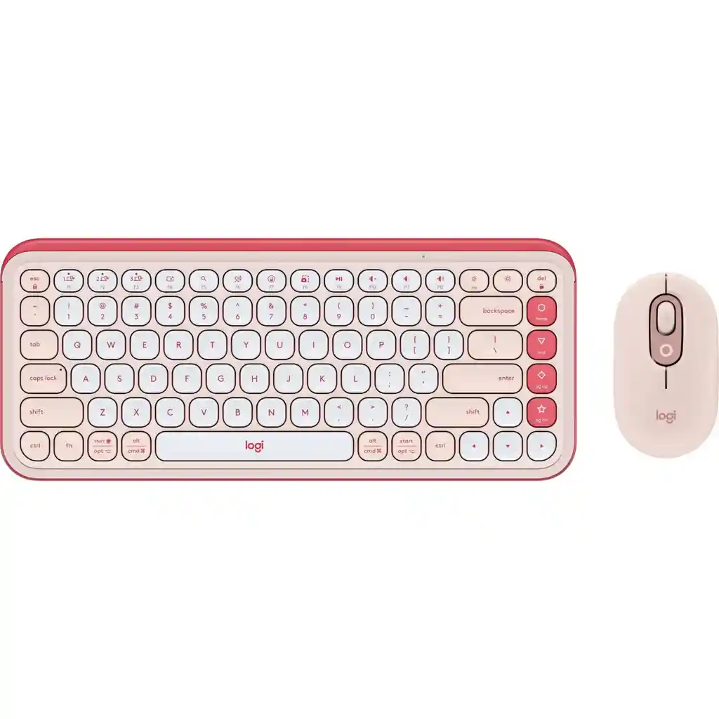 Logitech Combo Pop Icon Multi-device - Bluetooth Rosado Y Blanco