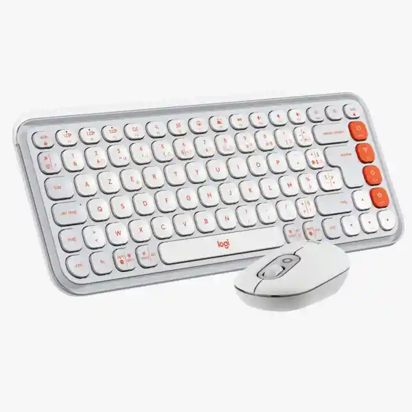 Logitech Combo Pop Icon Multi-device - Bluetooth Blanco Y Naranja