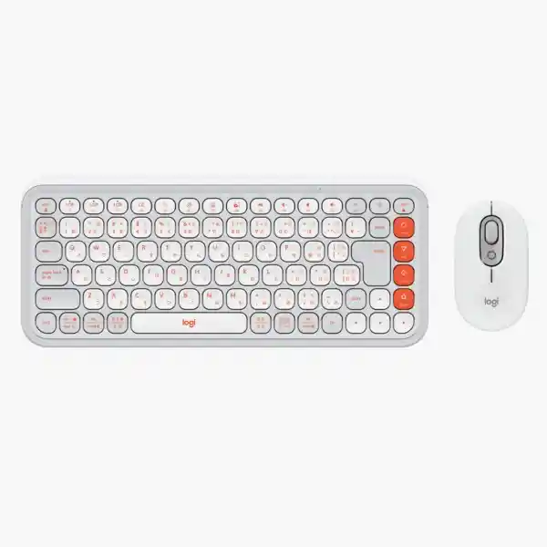 Logitech Combo Pop Icon Multi-device - Bluetooth Blanco Y Naranja