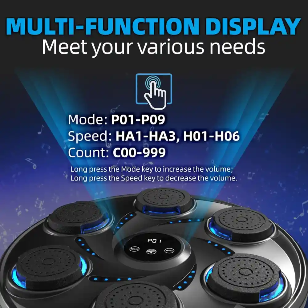 Entrenador De Boxeo Inteligente Bluetooth 49cm Grande 9 Modo