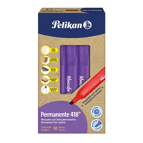 Marcador Pelikan Permanente 418 Violeta X10 Unidades