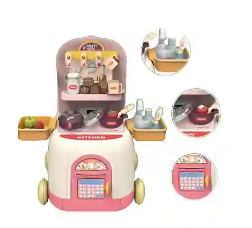 Juego De Cocina 2 En 1 Para Niños Y Niñas Portatil