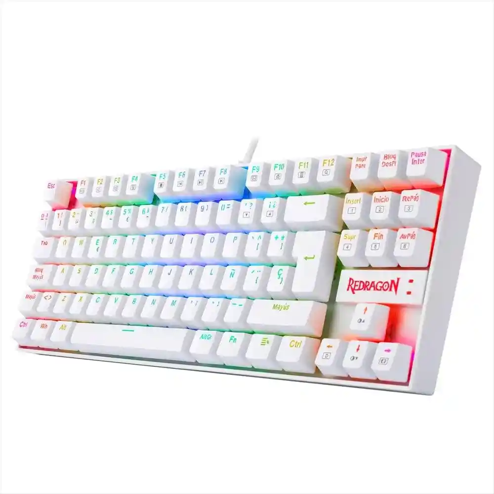 Redragon Teclado Gamer Mecanico Kumara K552 Chroma Rgb - Blanco