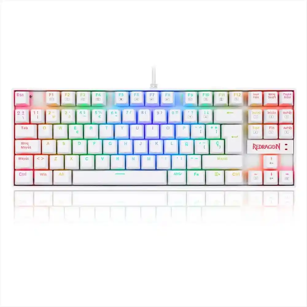 Redragon Teclado Gamer Mecanico Kumara K552 Chroma Rgb - Blanco