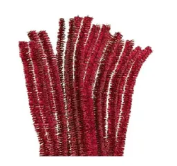 100 Chelines Limpia Pipas Metalizados Rojo Brillante decoracion 30 Cms