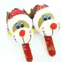 Maracas Navideñas De Peluche Con Luz Diseño De Renos Y Papa Noel Pequeñas X 2 Unidades