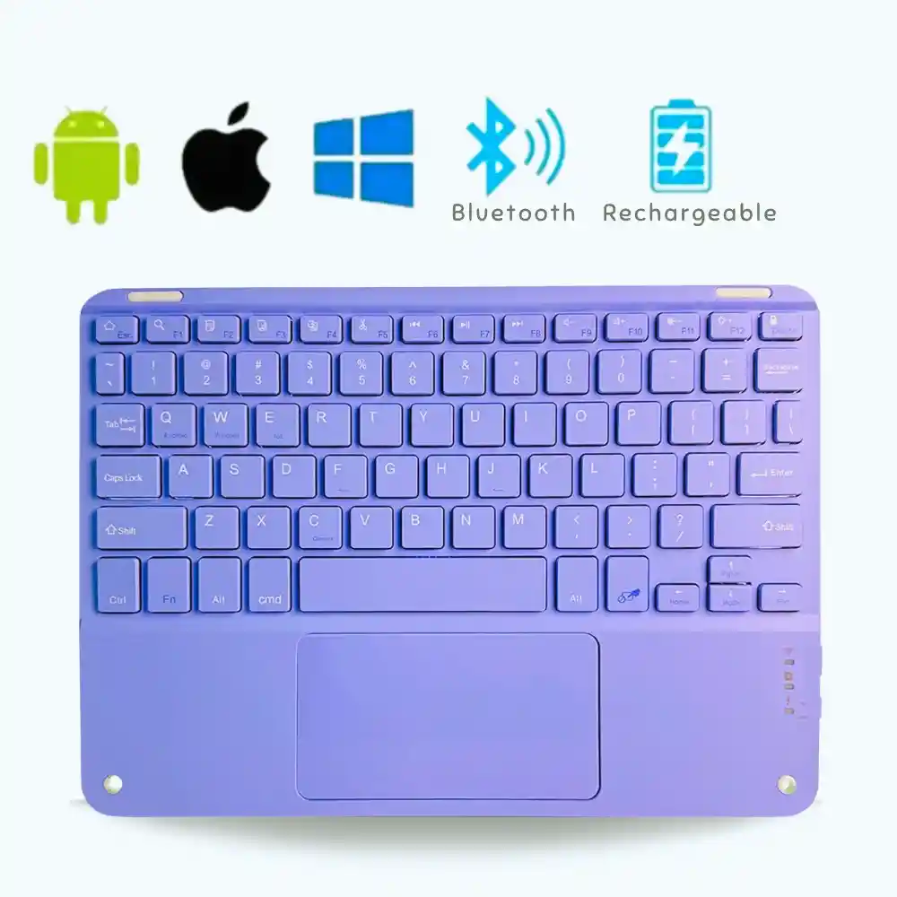 Teclado Inalambrico Tankpad Bluetooth Recargable Morado