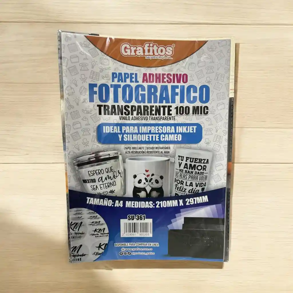 20 Hojas A4 Papel Adhesivo Fotografico 100 Mic Impresora Inkjet Silhouette Cameo