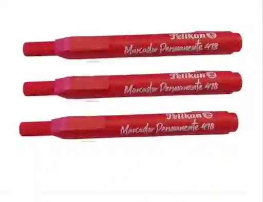 Marcador Pelikan Permanente 418 Rojo X3 Unidades