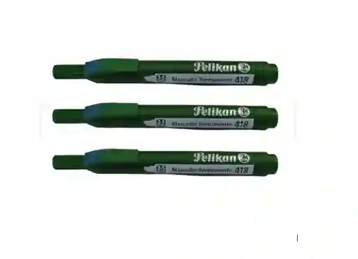 Marcador Pelikan Permanente 418 Verde X3 Unidades
