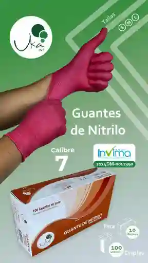 Guantes Nitrilo Fucsia Talla M