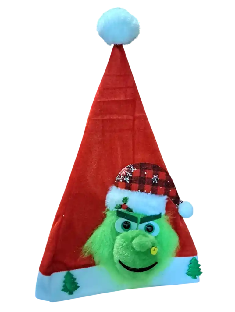 Gorros De Navidad Peluche Grinch Con Luces Fiestas