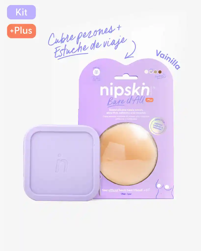 Nipskin Kit Cubrepezon Talla Plus, Color Vainilla + Estuche