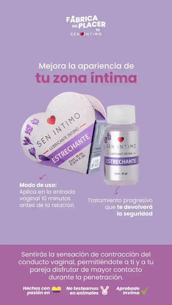 Lubricante Íntimo Estrechante X 10 Ml Sen Íntimo