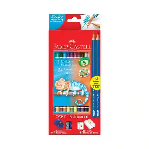 Colores Faber-castell Bicolor X 12 Unidades Ecolápiz