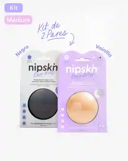 Nipskin Kit Cubrepezones Vainilla M + Black M