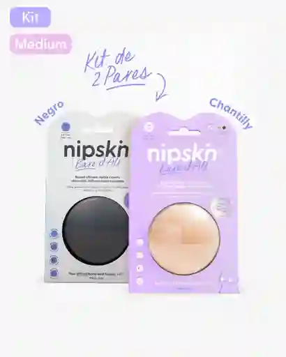 Nipskin Kit Cubrepezones Chantilly M + Black M