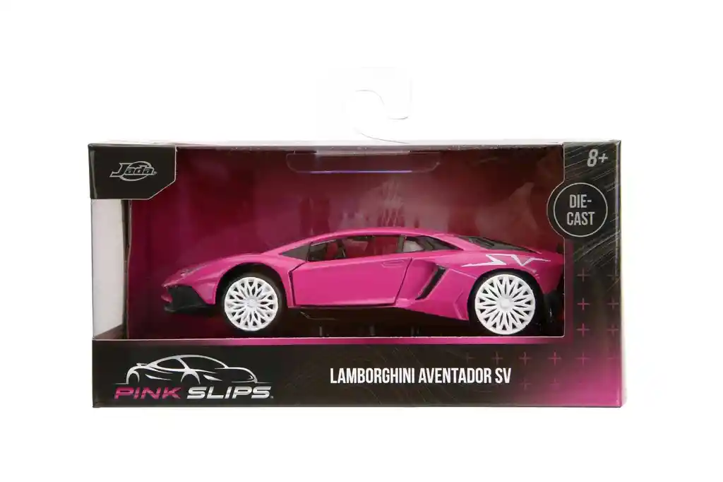 Carro Coleccionable Pink Slips Lamborghini Aventador Sv Rosado Modelo Descapotable Coche Juguete Fiesta Regalos, Colección