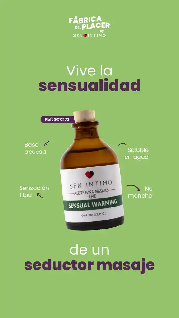 Aceite Para Masajes Love Sensual Warming X 60 Ml By Sen Íntimo