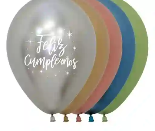 Globos Bombas R-12 Imp Feliz Cumpleaños Radiante Reflex X12 Sempertex