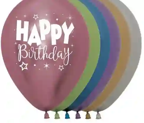 Globos Bombas R-12 Imp Happy Birthday Radiante Reflex X12 Sempertex