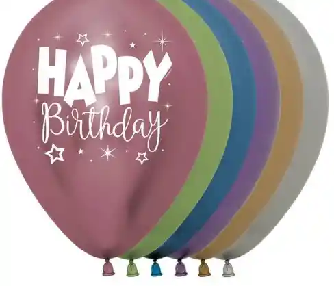 Globos Bombas R-12 Imp Happy Birthday Radiante Reflex X12 Sempertex