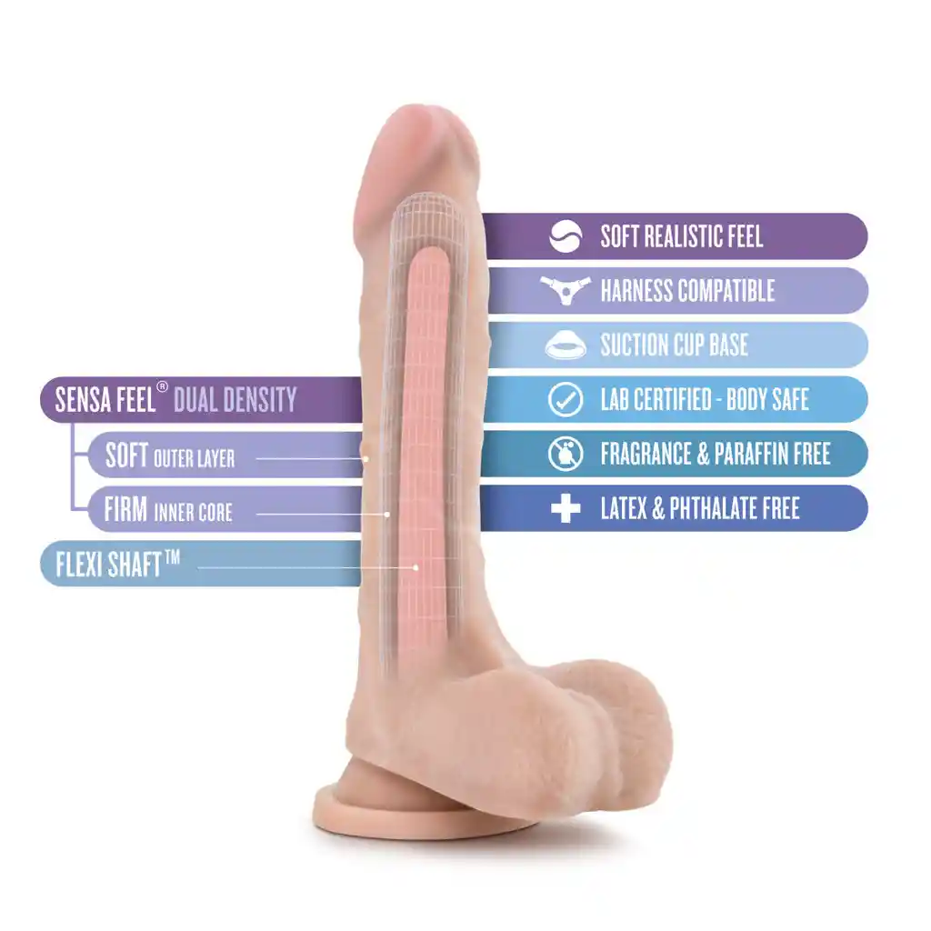 Dildo Realista Flexible 8,5" Mister Perfect Piel Au Naturel By Blush®