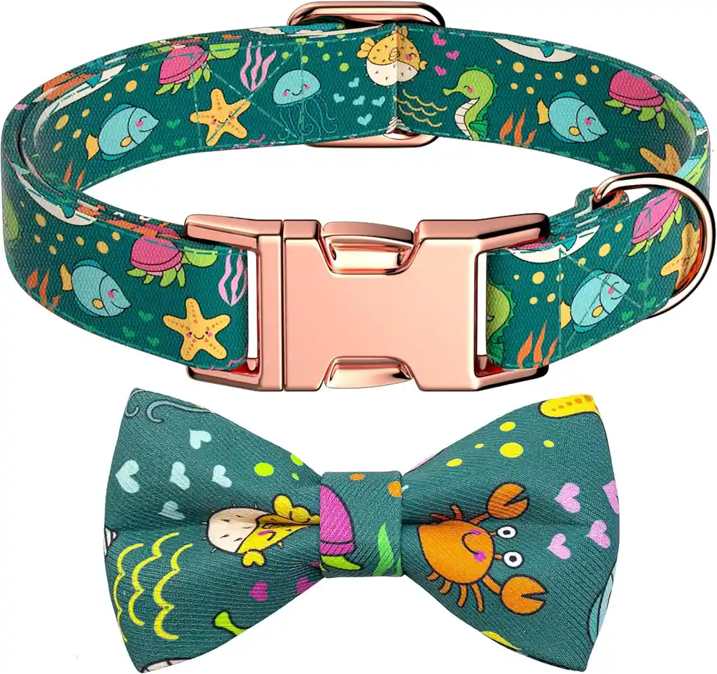 Collar Para Mascota Con Diseño De Lazo Azul Talla S