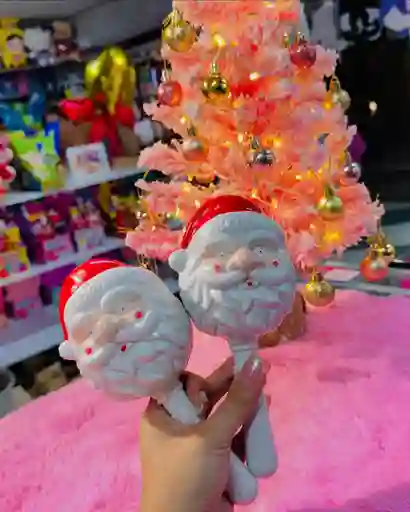 Maracas X2 De Papa Noel Blancas