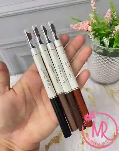 Lápiz Retráctil De Larga Duración Con Cepillo Difuminador Para Cejas #3 (marrón Medio)