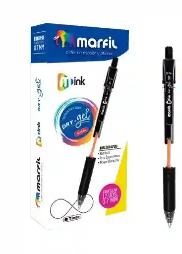 Boligrafo Mink Retractil M337 Negro		