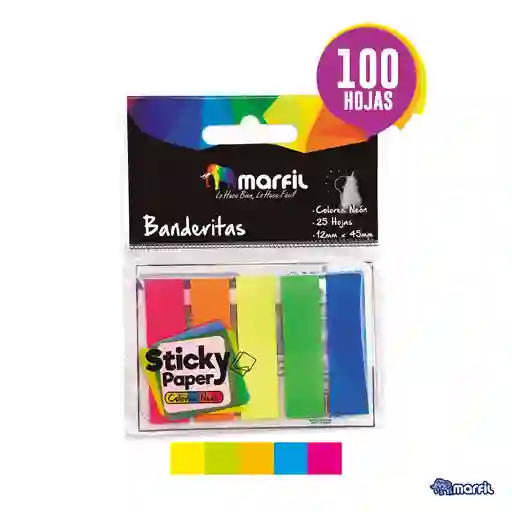 Banderitas Colores Neon 5x20 Hojas		