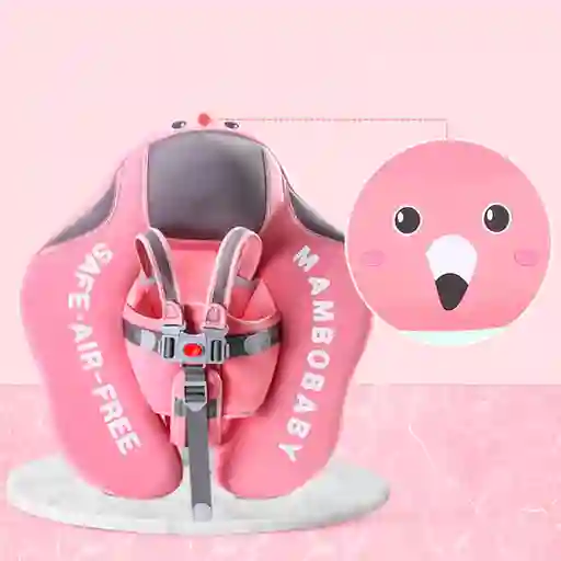 Flotador Rosa Con Arnés Y Carita Para Bebés, Flotador De Natación Para Bebés Acostados De 3 A 24 Meses, Diseño No Inflable, Completamente Sellado Para Nadar Sin Aire De Forma Segura