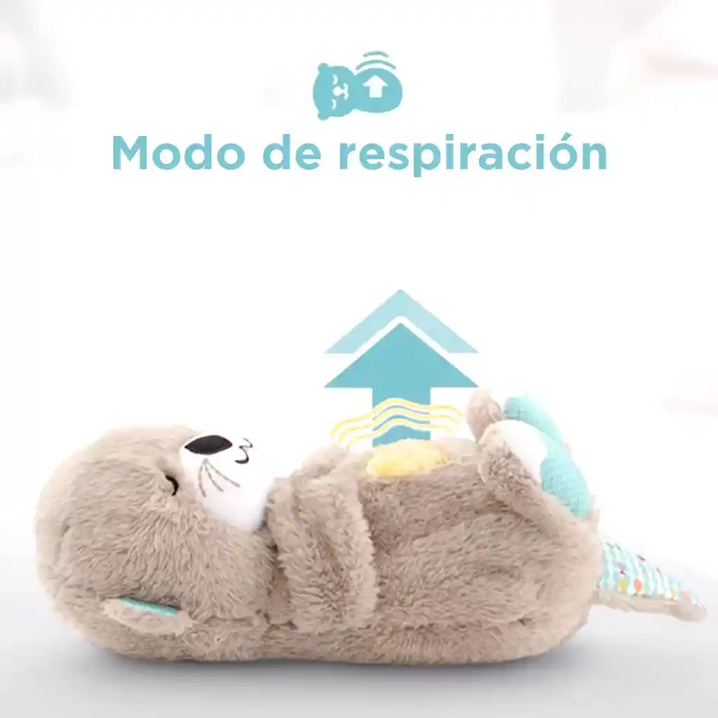 Nutria Azul Dormilona Compañera De Sueño, Peluche Que Respira Y Abraza A Tu Bebé Mientras Duerme, Hecho De Materia Suave E Hipoalergénico