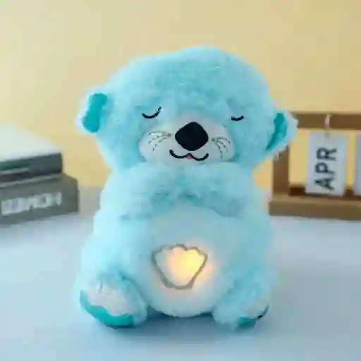 Nutria Azul Dormilona Compañera De Sueño, Peluche Que Respira Y Abraza A Tu Bebé Mientras Duerme, Hecho De Materia Suave E Hipoalergénico